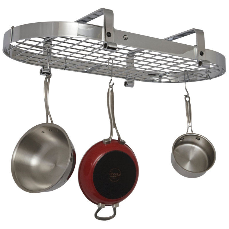Premier Handcrafted Hanging Pot Rack, Stainless Steel