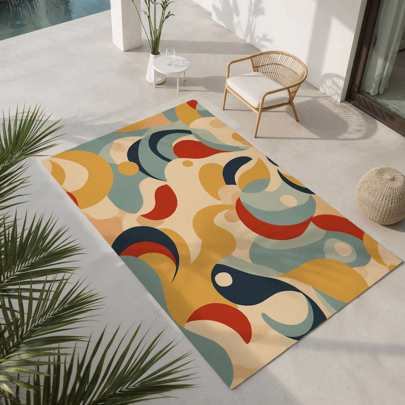 Tapis intérieur et extérieur Vintage Swing, Rectangulaire 8 pi x 10 pi