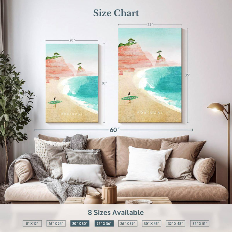 Affiche de voyage rétro Aime Portugal, H 36 po x l 24 po