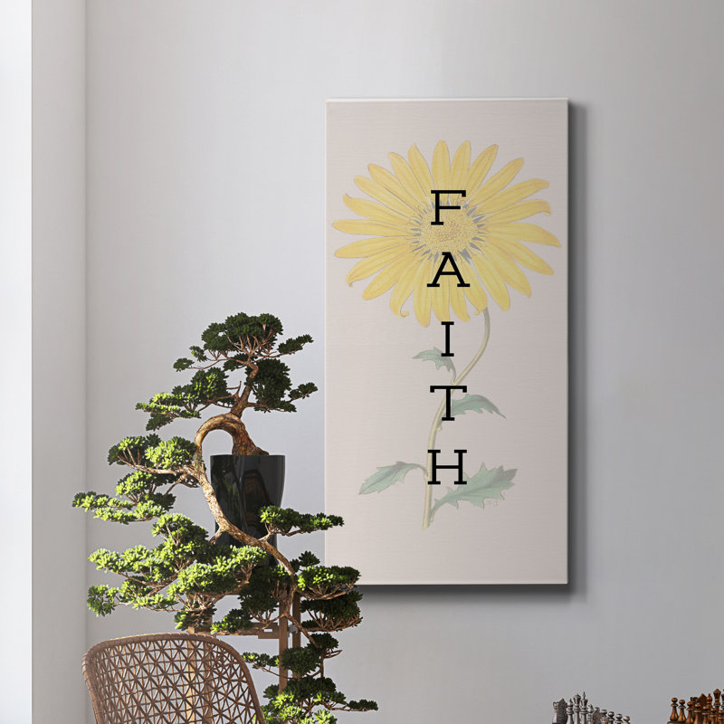 Faith - art textuel sur toile tendue, H 24 po x l 12 po x P 1 po