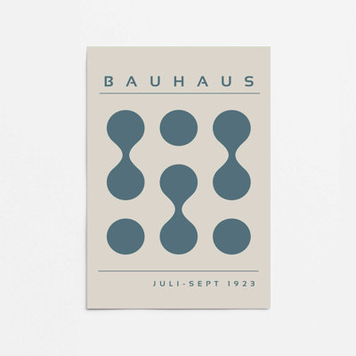 Storm Blue Bauhaus Flow I Print