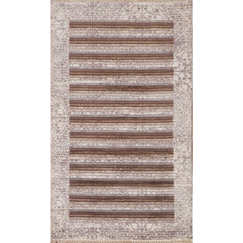 Tapis rayé abstrait moderne 3 x 5