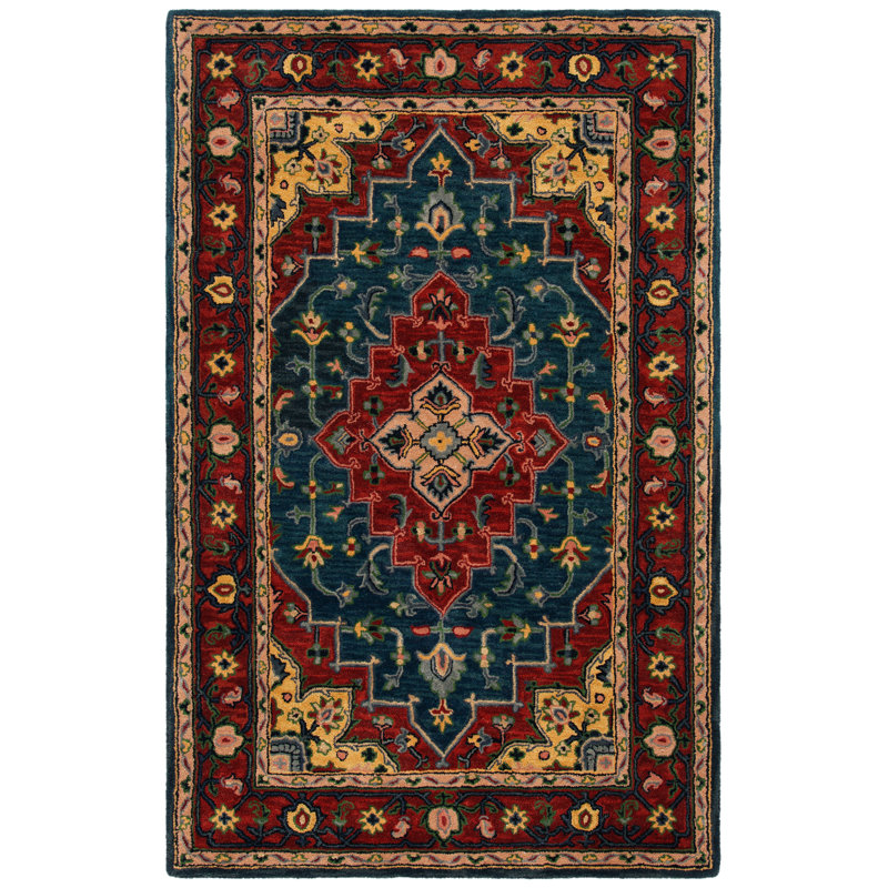 Tapis oriental en laine touffeté à la main 80%, coton 10% et latex 10% Downe, Rectangle 4 pi x 6 pi
