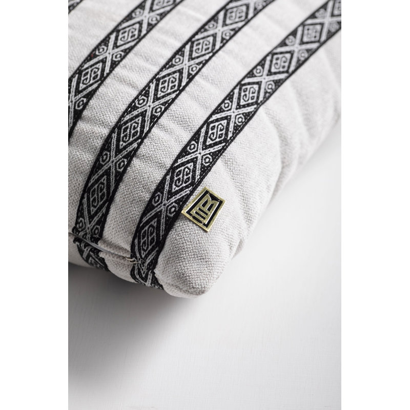 Fajas Handwoven Sash Decorative Pillows By Andean, White;Black