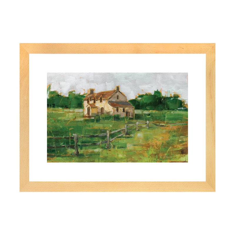 «Countryside Home II» par Ethan Harper - reproduction d'art, H 24 po x l 32 po x P 1 po, Blanc