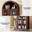 Bibliothèque de 63 po de hauteur avec 2 grandes portes en verre, armoire de rangement à 5 niveaux avec tablette ajustable Farmhouse, pour salon, salle à manger, cuisine, noyer-735695998