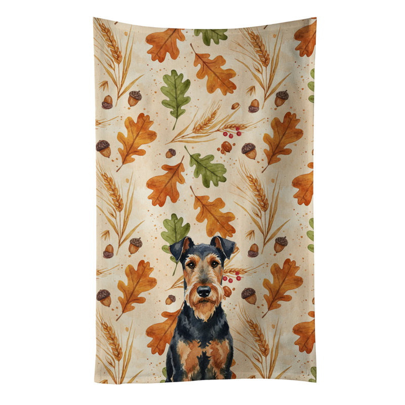 Serviette de cuisine Airedale Terrier Heirloom, Terrier brun