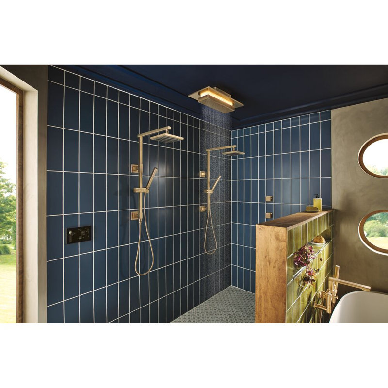 21” Single-Function Raincan Shower Head with Integrated Lighting - 1.75 GPM, Brilliance Luxe Steel