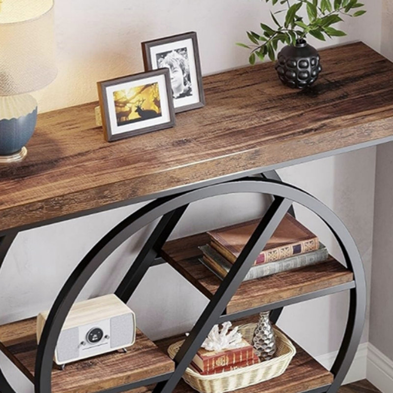 Mid-Century Modern Solid Wood Console Table
