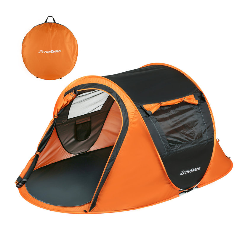 Tente de camping 2 personnes Pop Up, Noir/crème