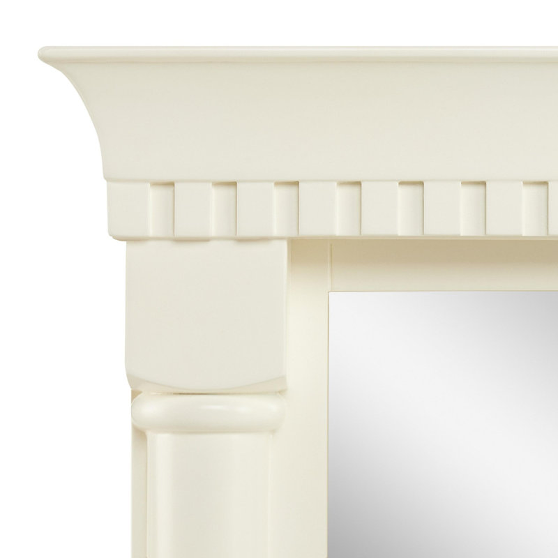 Claudia Modern Rectangular Framed Bathroom Wall Mirror, White, 33" x 24"