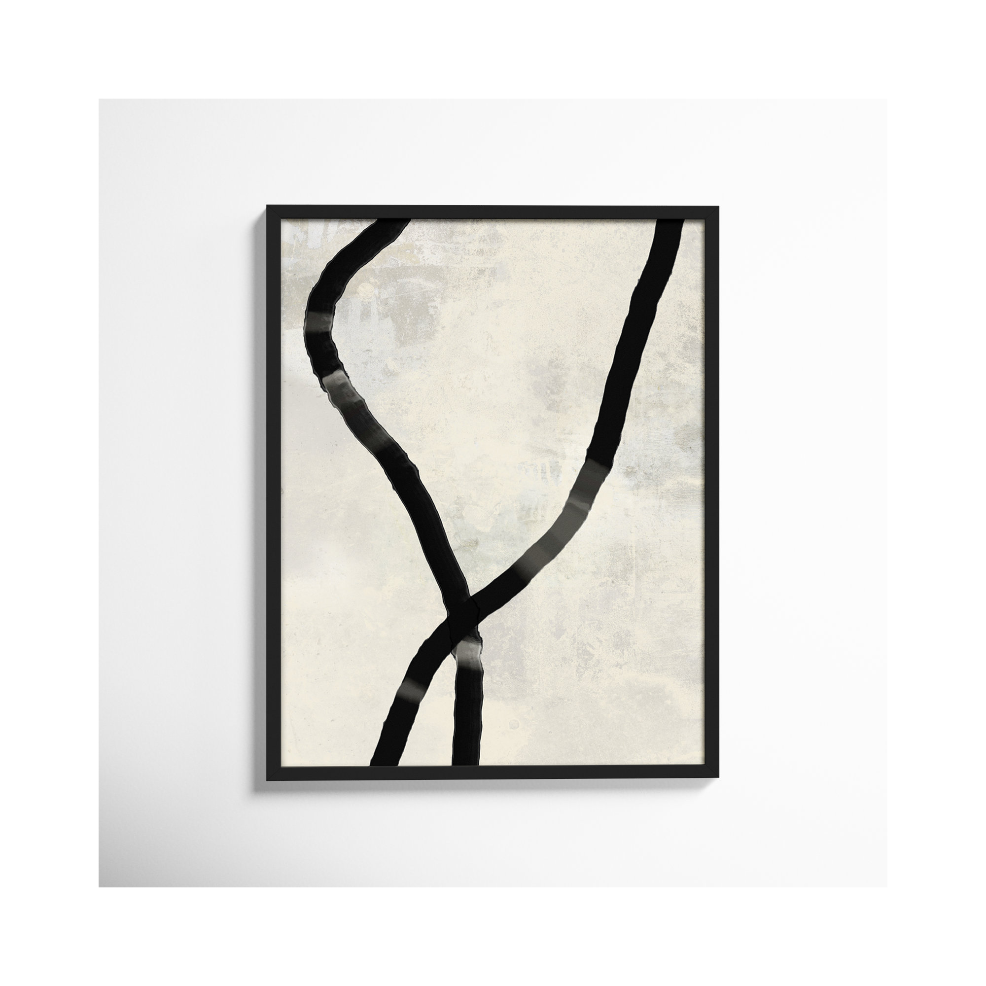 Black Rope 5 by Jacques Pilon, Black, 38" H x 30" W x 1.25" D