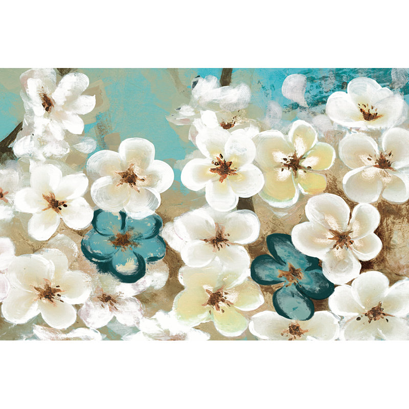 Large Flowers - Wrapped Canvas Painting, 30cm H x 46cm W x 3.8cm D
