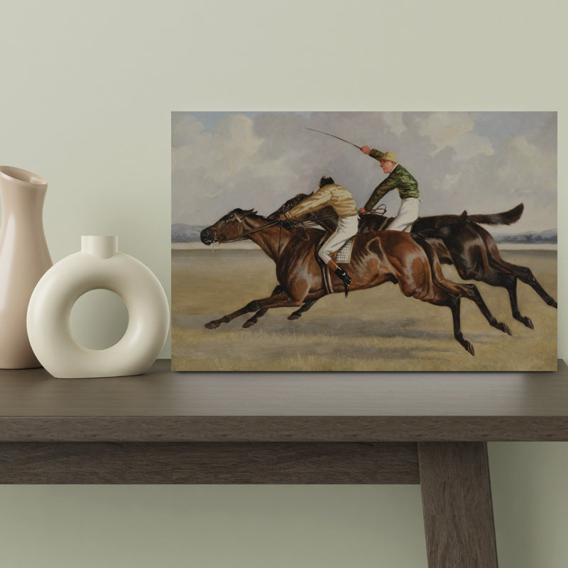 Horse Race Finish Classic Contemporary Horse Wall Art Print 1 Piece Wrapped Canvas Wall Art, 30.48cm H x 45.72cm W