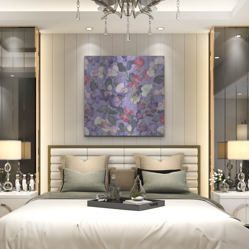 «Sweet Peas Motif-lumière» par Carissa Luminess, H 36 po x l 36 po