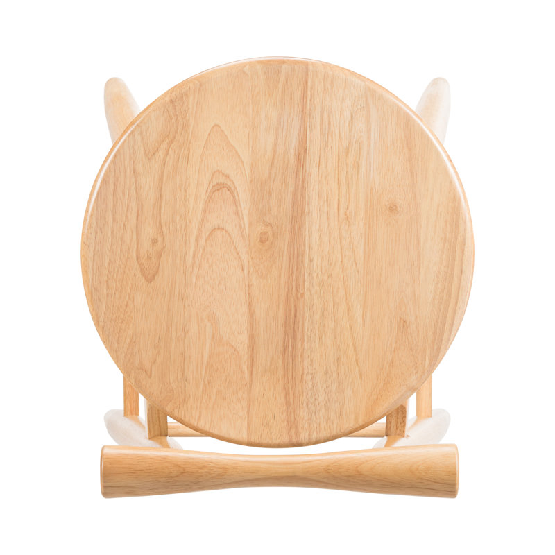 Tabouret de bar d'intérieur en bois d'hévéa Grove, finition naturelle, ensemble de 2