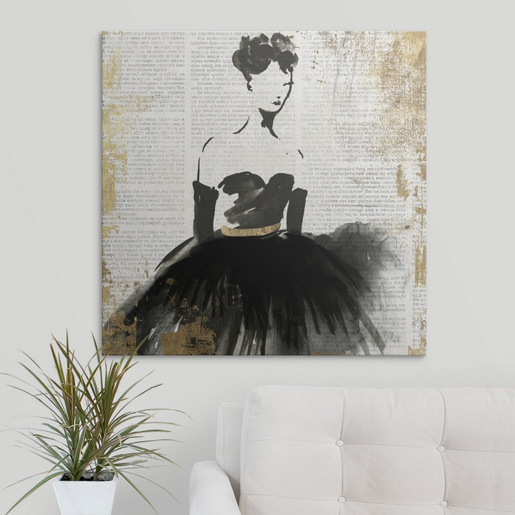 «Lady in Black II» par PI Studio - impression d'art graphique, H 8 po x l 8 po x P 1,5 po, Toile