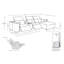 Canapé modulaire en L en cuir véritable 4 pièces faisant face à droite gris clair avec 2 fauteuils inclinables et appuis-tête réglables-133069772-133069770