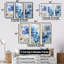 «Blue and Gold Adorned Violets - Violets», ensemble de reproduction d'art mural-107767684-107767686