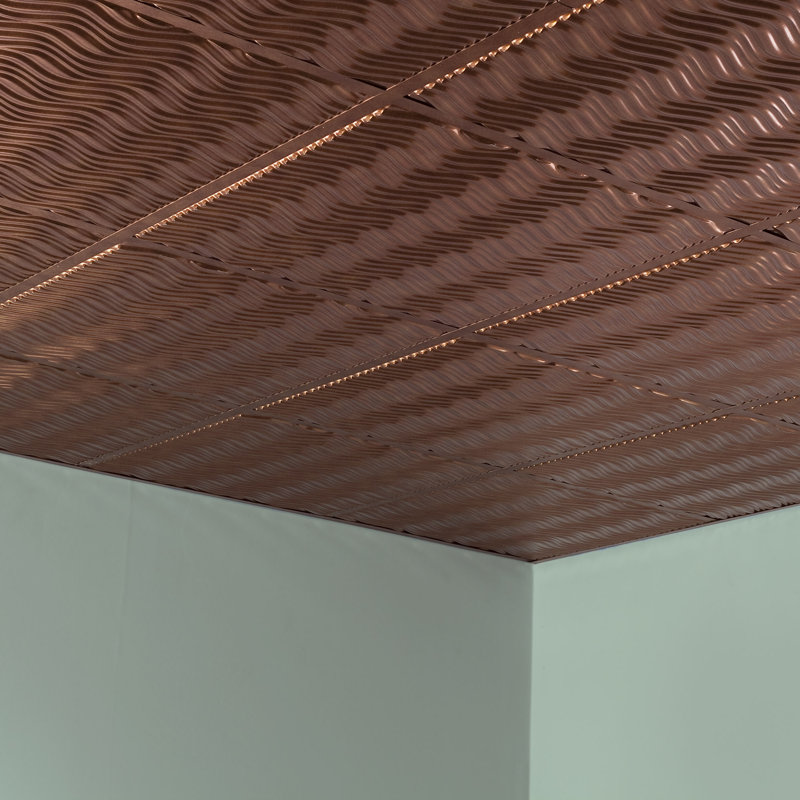 Panneau de plafond décoratif en vinyle 2 pi x 2 pi FASÄDE, Bronze antique