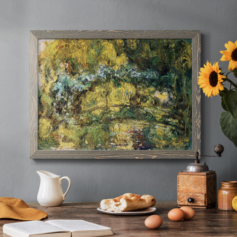 Le pont japonais sur une impression sur toile, Gris, H 14 po x l 20 po x P 1,5 po