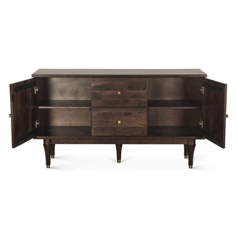 Provence 55" Sideboard in Natural Brown, Dark Sienna