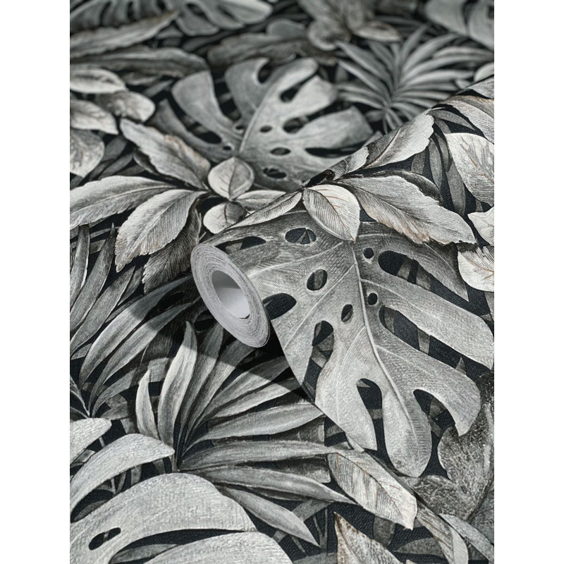 Rouleau de papier peint texturé L 33 pi x l 21 po Kerynie, Brun / gris / argent
