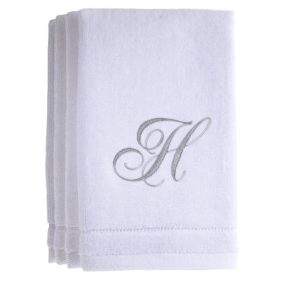 Ensemble de serviettes 4 pièces monogrammées 100% coton