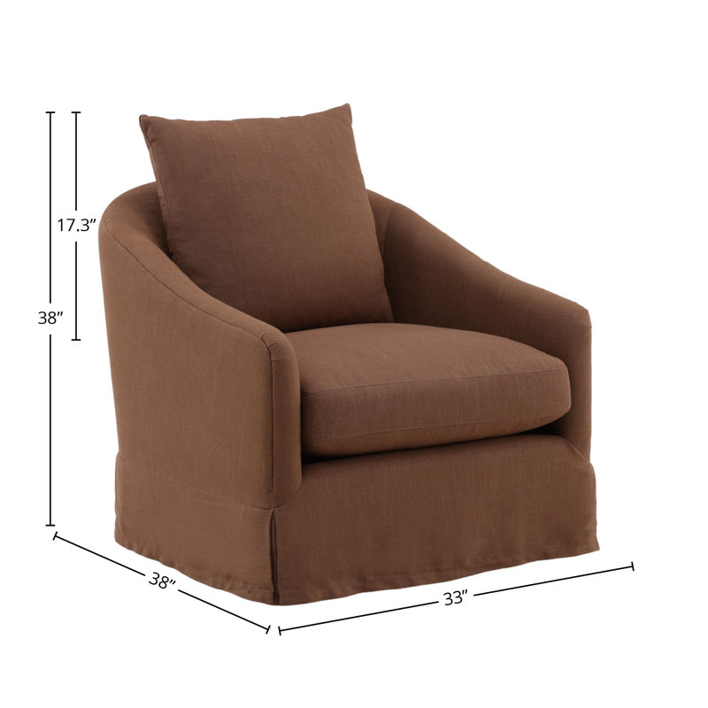 Laura Upholstered Swivel Chair, Sienna Coffee