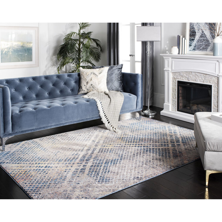 Tapis abstrait bleu / beige Massad