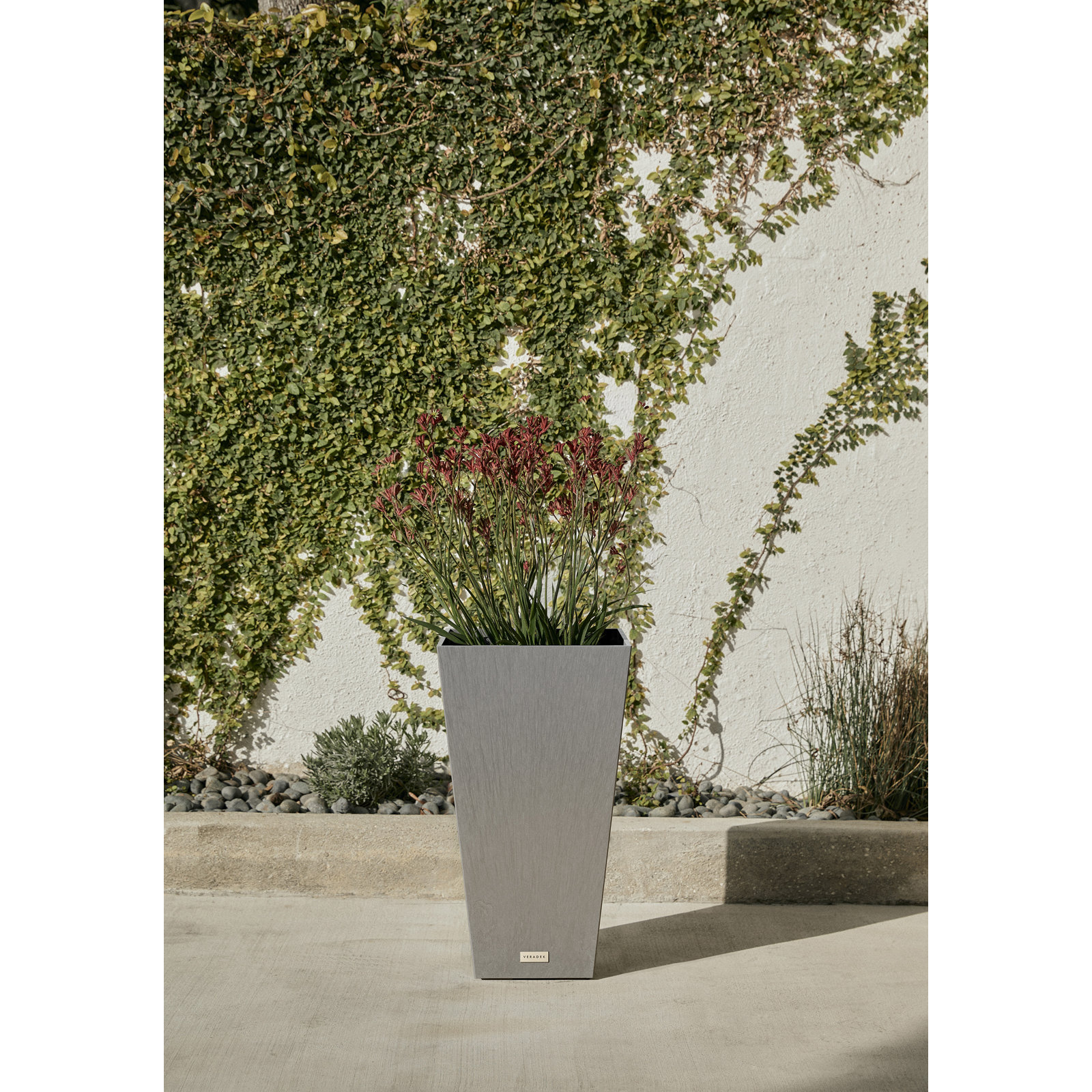 Pure Series Midland Planter, Charcoal Gray, 24.25" H x 13.5" W x 13.5" D, Set of 1