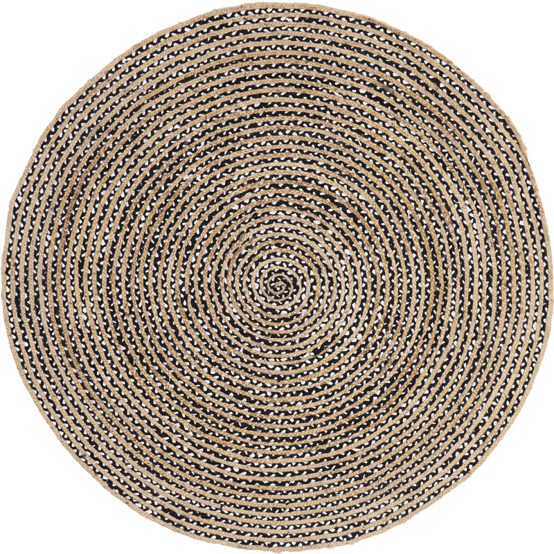 Tapis brun en coton / jute / sisal Kartik, Ovale 5 pi x 8 pi