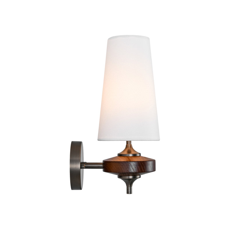 Solid Wood and Iron Armed Sconce