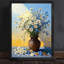 Art mural rétro noir, arrangement de fleurs simples et fraîches, impressions de style rétro-435572208