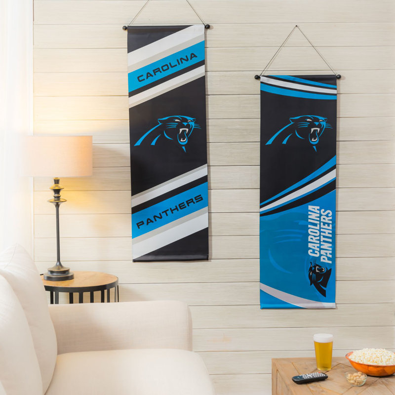 Bannière NFL en polyester 46 po x 15 po à 2 côtés, Panthers de Caroline