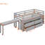 Lit mezzanine avec bureau d'écriture rétractable - Profitez d'un espace de travail confortable avec 4 tiroirs et un tiroir latéral-1804686652-1804686595