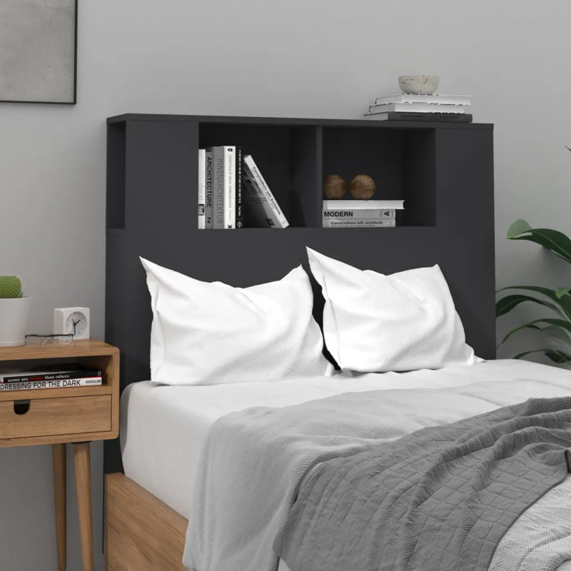 Melby Headboard Cabinet, Single (3'), Black