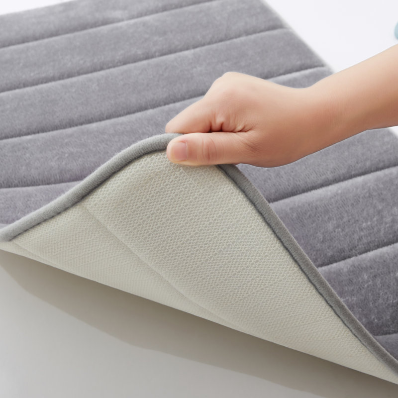 Nasier Memory Foam Non-Slip Bath Mat, Silver, 50x80