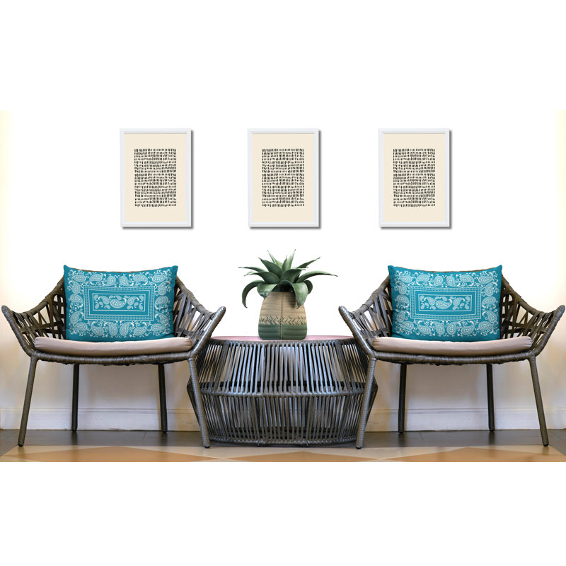 Paisley Outdoor Reversible Throw Pillow, Turquoise
