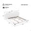 Structure de lit tapissier extra épais avec tête de lit fendue luxueuse, tissu molletonné Teddy, 800 lb, robuste, facile à assembler, blanc, très grand-133673711