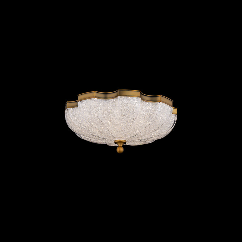 Cupola 1 Light Crystal LED Flush Mount, Aged Brass