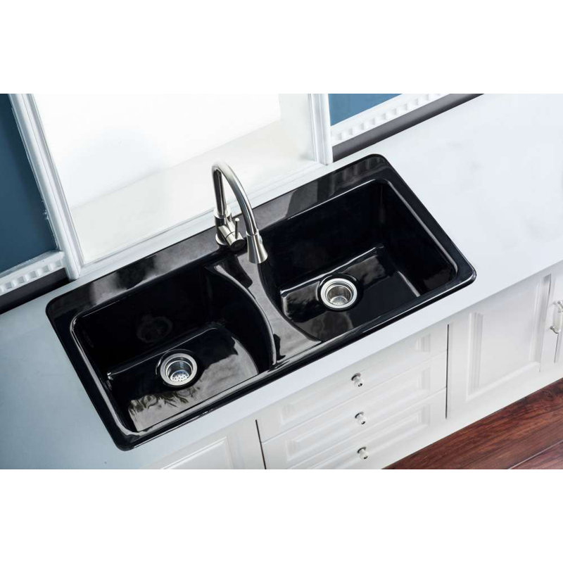 Gourmetier 43" L x 22" W Double Basin Drop-In Kitchen Sink
