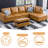 3-Piece Faux Leather Sectional Sofa-1459273676