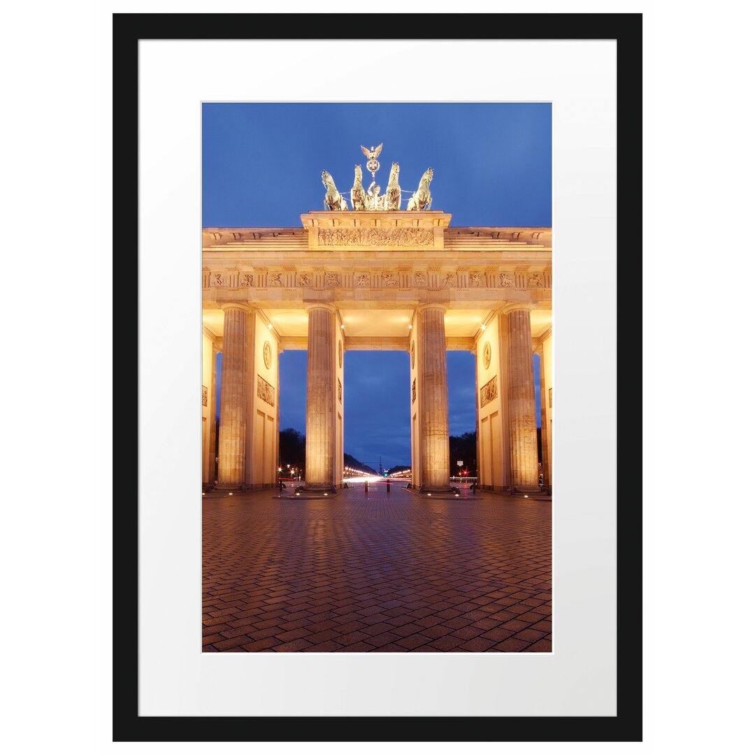 Gerahmtes Poster Erleuchtetes Brandenburger Tor