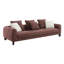 Section de canapé rembourrée à 3 places marron, fabrication en bois de pin, pieds Kd, distance du sol de 6 po en tissu, configuration en mousse complète, structure intérieure en bois, coussin de dossier amovible, profondeur de 24 po