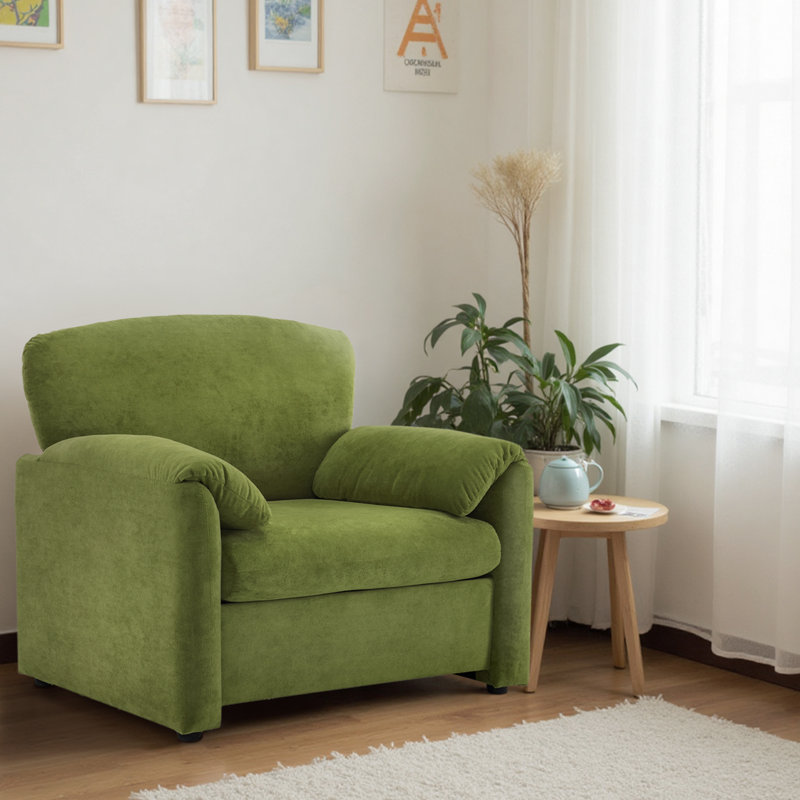 Fauteuil avec canapé simple pour le salon, Chenille verte