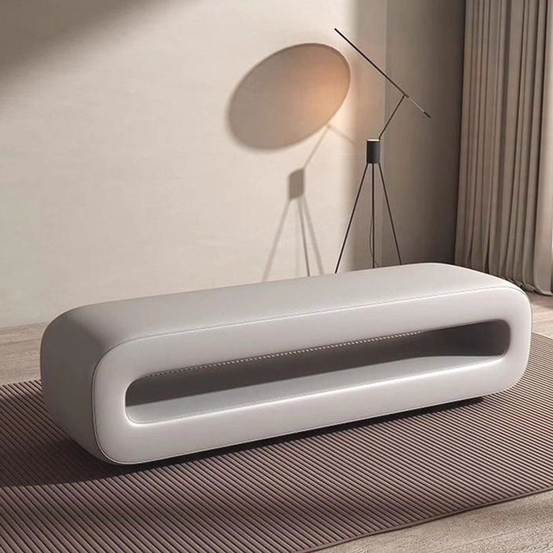 Quality life solid wood bed stool, Light Gray