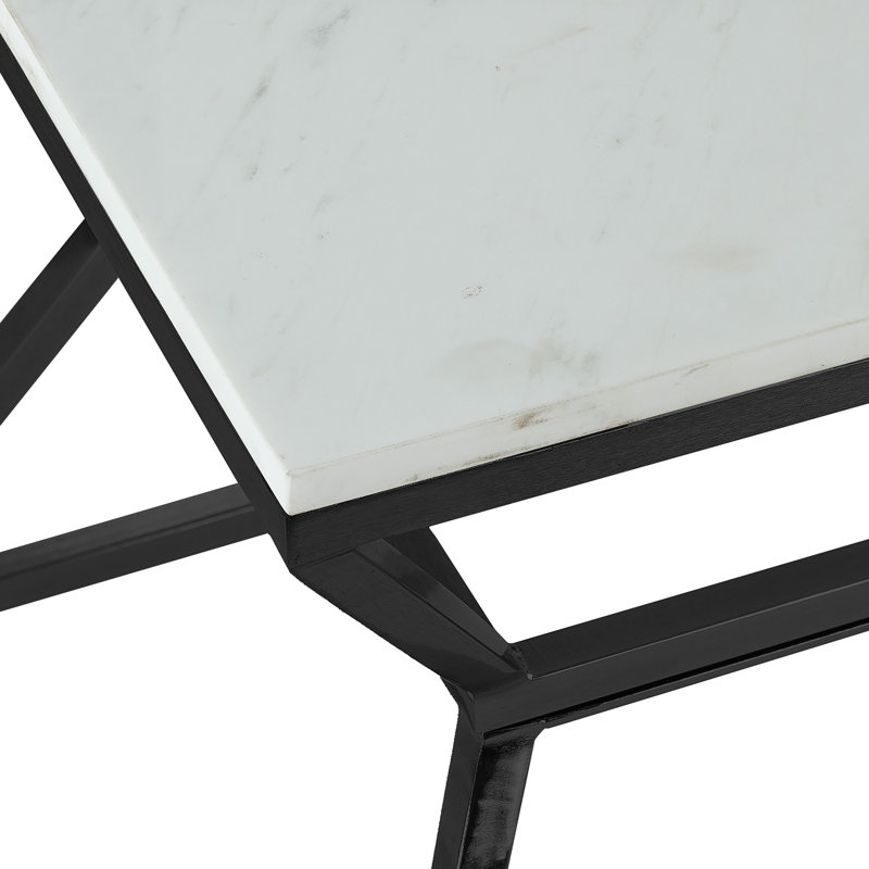 Table de bout en marbre Adore Decor Audrey, 17 po, Noir