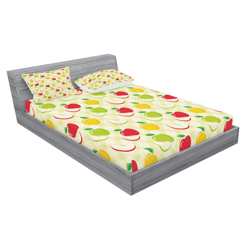 Microfiber Gingham Sheet Set, Full Sheet Set with Fitted Sheet
