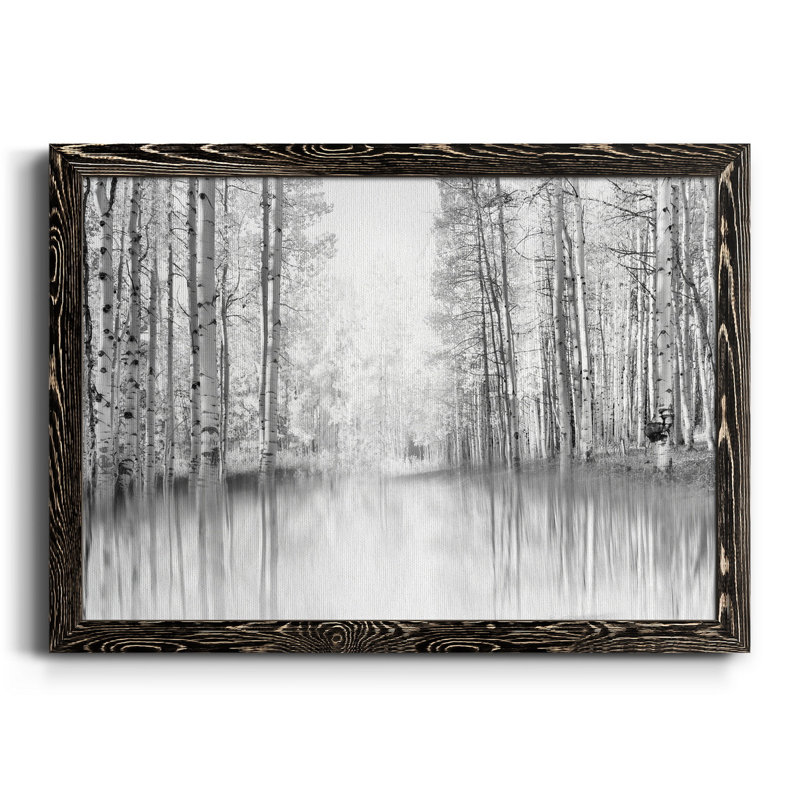 Aspen Reflection - Peinture sur toile encadrée, H 31 po x l 44 po x P 1 po, Toile avec cadre noir